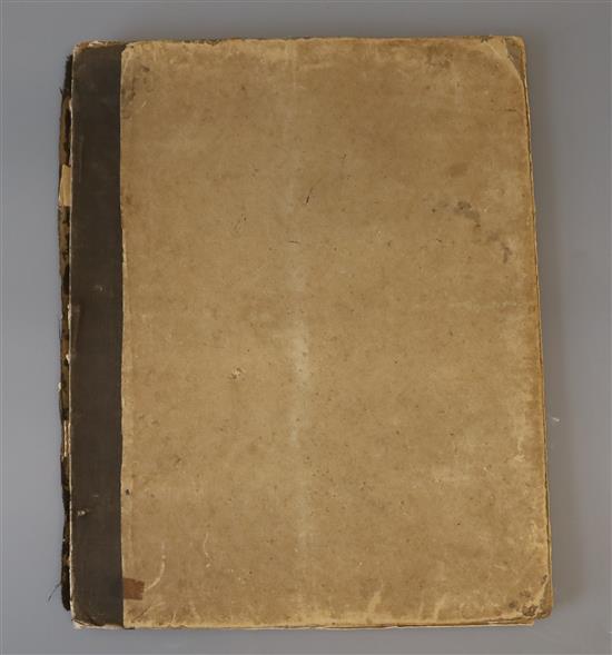 The Costume of the Inhabitants of Peru, qto, quarter cloth with paper covered boards, with 16 (of 19) aquatints, most plates loose, fro